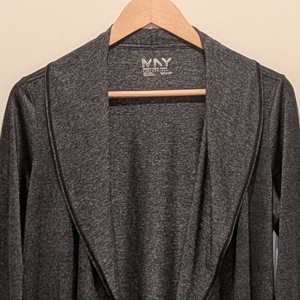 EUC Marc New York Performance S Marled Grey Stretch Fabric Yoga Sweater - Picture 2 of 6